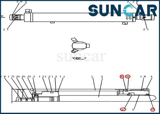 أطقم الأسطوانة PX01V00042R300 طقم ختم الذراع / التأرجح يناسب حفارة الزاحف المدمجة CX31B CX36B