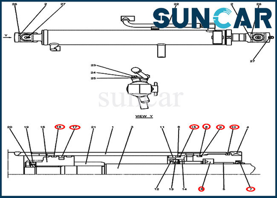 CASE Sealing Kit PV01V00051R300 طقم ختم إصلاح ذراع الرافعة / الذراع يناسب الحفار الزاحف CX27B