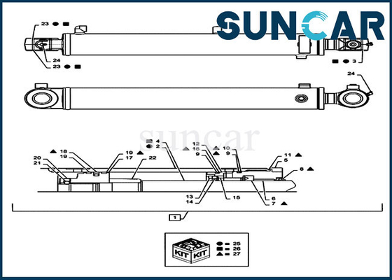 Boom Seal Kit PX01V00069R300 طقم خدمة الأسطوانة للحفارة CX36B ماكينات الحالة