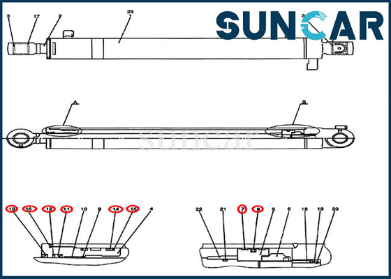 PH01V00027R300 الذراع ختم اسطوانة كيت يناسب CX50B حفارة حالة البناء إصلاح أجزاء
