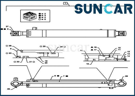 PS01V00002R300 الذراع استبدال مجموعة الختم CX55B مصغرة حفارات الزاحف حالة الاسطوانة خدمة كيت