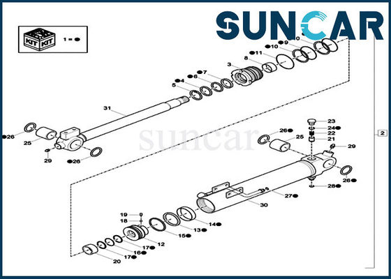 XKCC-01527 XKCC01527 Dipper Cylinder Seal Kit يناسب CX17C CASE حفارة مجنزرة صغيرة
