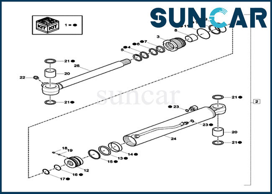 CX17C Excavator Parts XKCC-01532 XKCC01532 Case Boom Swing Cylinder Seal Kit Service Kits