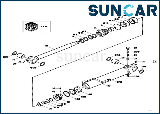 XKCC-00528 XKCC00528 Dipper Cylinder Seal Kit يناسب حفار صغير مجنزر CX18C