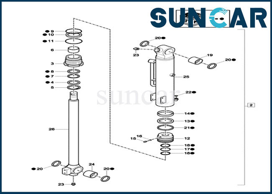 طقم ختم زيت دلو XKCC-00436 XKCC00436 أطقم خدمة استبدال الأسطوانة يناسب CX18C CASE
