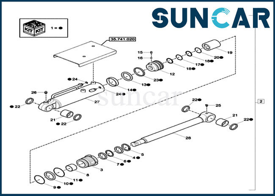 Case XKCC-00458 OEM Dozer Blade Seal Kit XKCC00458 مجموعات الأسطوانات الهيدروليكية للحفارة CX18C