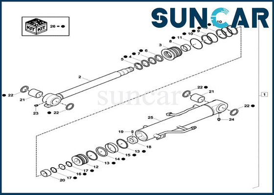 XKCC-01437 XKCC01437 Boom Seal Kit طقم إصلاح ختم الأسطوانة يناسب حالة حفارة CX33C CX37C