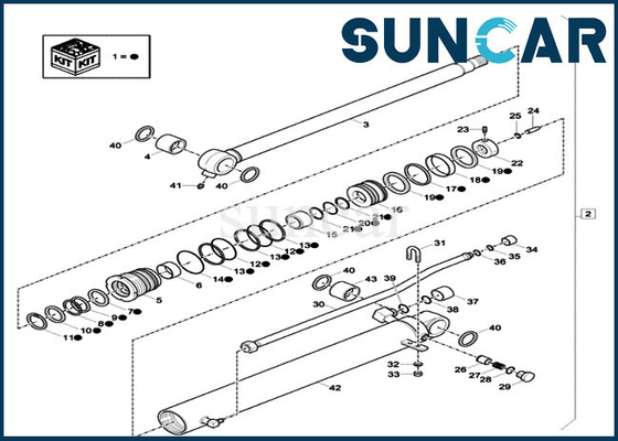 Dipper Cylinder Repair Seal Kit XKCD-03072 XKCD03072 لحالة CX57C طقم ختم الزيت الهيدروليكي