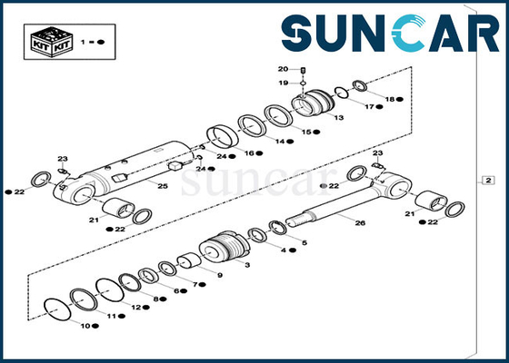 CX57C CX60C Case XKCC-00040 XKCC00040 Dozer Blade استبدال مجموعة الختم طقم إصلاح الأسطوانة