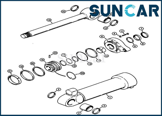 مقاومة التآكل G110526 Loader Bucket Sealing Kit موديل 621821 Case Cylinder Seal Repair Kit