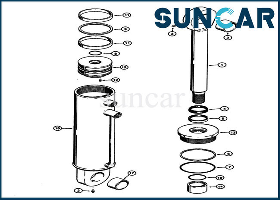 821B 821 Case Parts S301013 محمل مساعد إصلاح أسطوانة ختم أطقم استبدال أطقم
