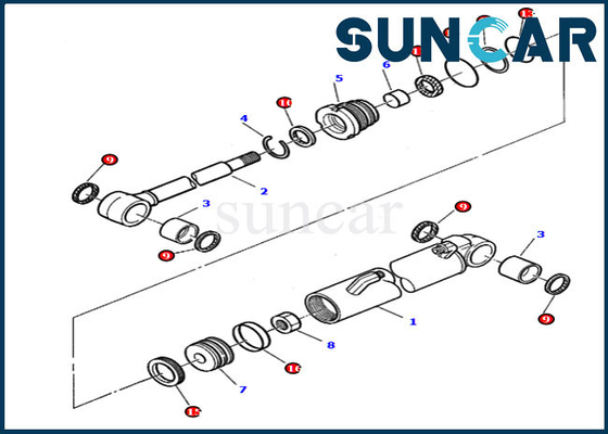878000381 طقم حشية إصلاح داخلي للحفارة PC05-7 PC07-2 Komatsu Boom Swing Sealing Kit