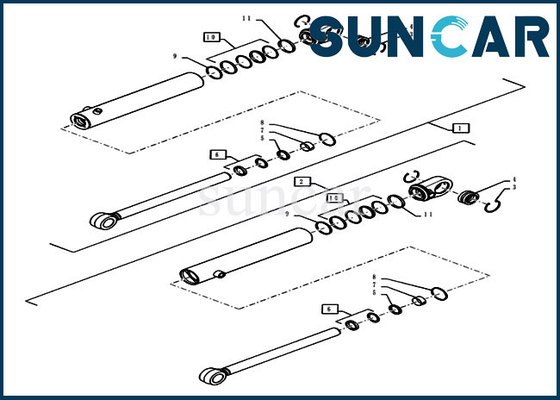 84402182 مجموعة ختم التوجيه 1121F 1121G CASE Loader هيدروليكي أسطوانة زيت ختم عدة