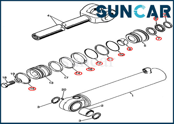8605261 مجموعة ختم إصلاح التوجيه 521G 621F 721D Case Loader مجموعة ختم الأسطوانة الهيدروليكية