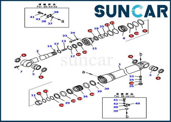 KOMATAU 721-98-00690 7219800690 طقم إصلاح ختم أسطوانة الذراع لقطع PC210LC-11 PC200LC-8M0 الداخلية