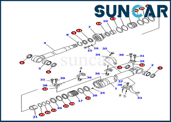 707-99-47790 7079947790 Boom Service Kit إصدار خارجي PC220-7 PC200LC-7 Komatsu Cylinder Seal Kit