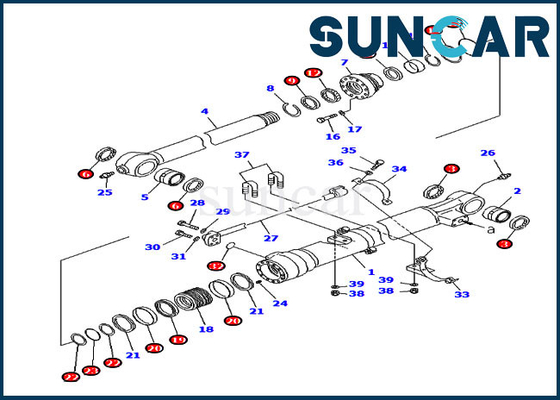 PC200LC-8 PC220-8 7079947130 طقم ختم حفارة 707-99-47130 Komatsu Bucket Cylinder Seal Repair Kit