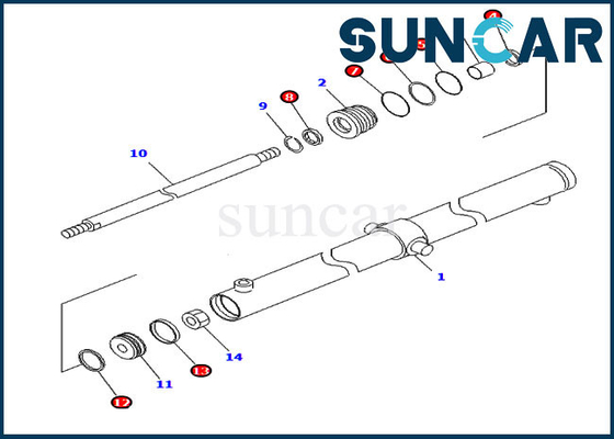 707-98-12590 7079812590 طقم ختم أسطوانة كابينة منزلق لكوماتسو PC120SC-6 PC200SC-7-M1