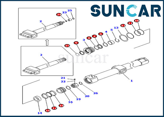 KB3011A-00203 مجموعة خدمة اسطوانة الشرائح KB3011A00203 PC200SC-6 مجموعة ختم استبدال كوماتسو
