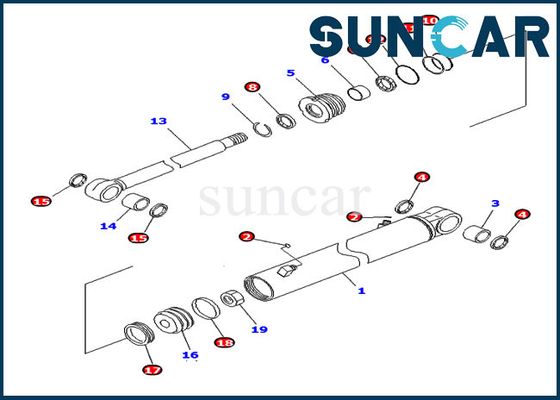 707-98-14790 Boom Swing Cylinder Seal Kit لمجموعات استبدال Komatsu PC20MR-2 PC26MR-3