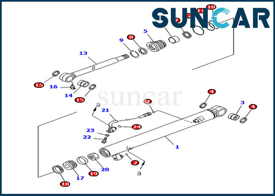 707-98-04670 طقم إصلاح ختم أسطوانة الجرافة 7079804670 طقم ختم كوماتسو PC20MR-2 PC20MR-2-A