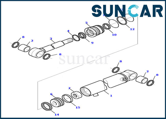 Komatsu PC20R-8 878000517 Boom Swing Cylinder Seal Repair Kit حفارة مجموعة الخدمة