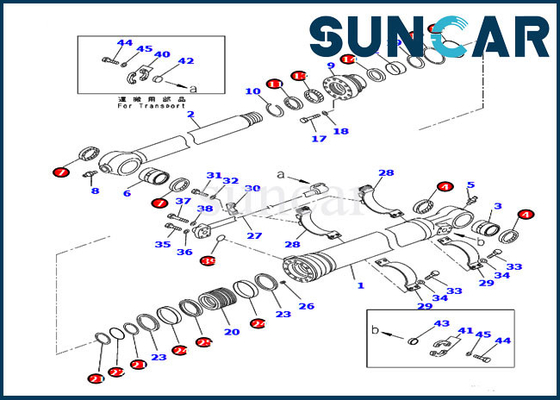 707-99-47131 7079947131 مجموعة خدمة دلو PC210LC-10 PC228USLC-10 طقم إصلاح أسطوانة كوماتسو