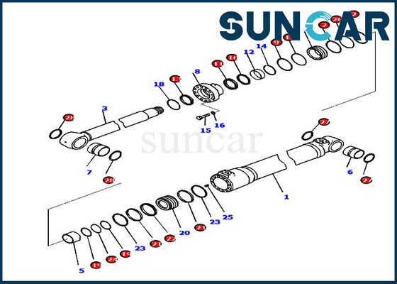 721-98-00850 طقم ختم أسطوانة هيدروليكية لـ Komatsu PC210LCI-10 PC230NHD-11 EU Standard Machine