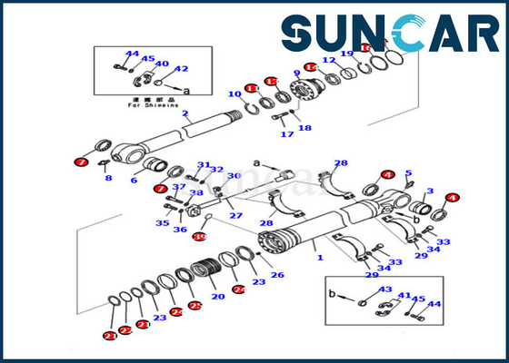 PC210LC-11 PC228US-11 نماذج كوماتسو 721-99-47131 الذراع اسطوانة ختم طقم إصلاح حفارة النفط ختم أطقم