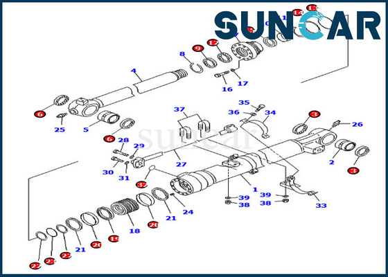707-99-45040 طقم إصلاح ختم دلو لأجزاء الأسطوانة الداخلية كوماتسو PC228USLC-8 PC210LC-8K