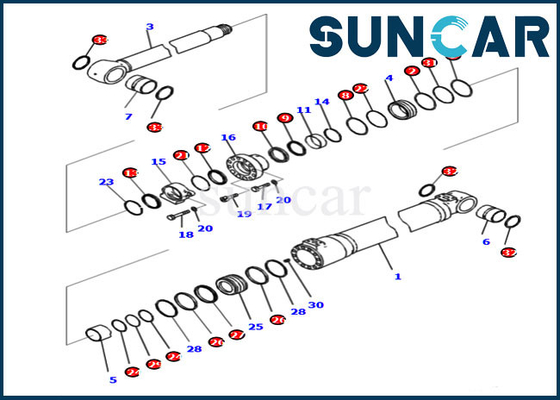 721-98-00160 Boom Seal Kit أسطوانة هيدروليكية لموديلات PC210I-10 PC210LCI-10 كوماتسو حفارة