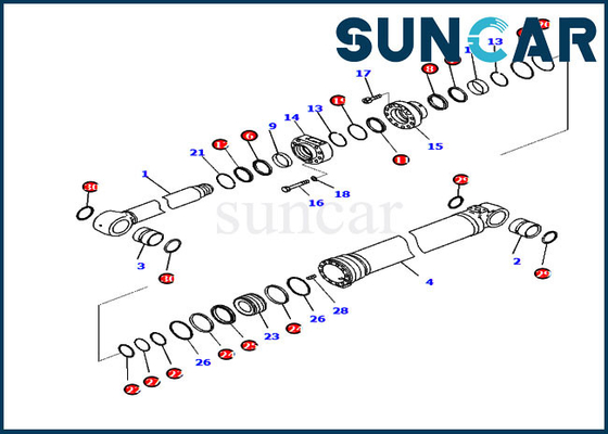 721-98-02460 Boom Service Kit اسطوانة هيدروليكية مناسبة لمعدات كوماتسو الثقيلة PC210LCI-11