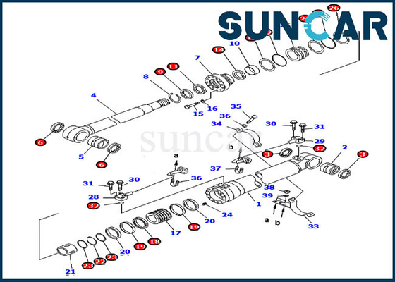 707-99-58310 Boom Lift Sealing Kit PC220-6 PC250-6 7079958310 أطقم إصلاح أسطوانة هيدروليكية كوماتسو