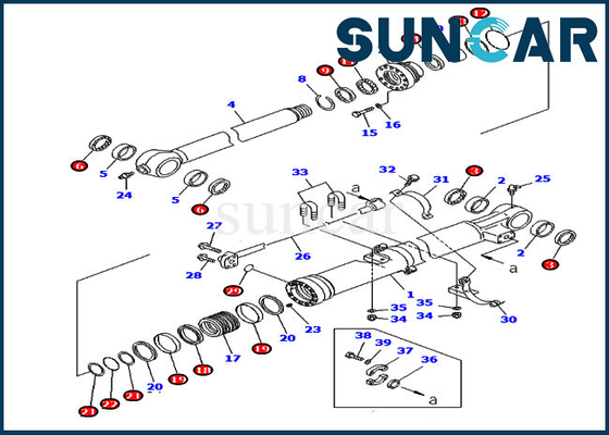707-99-58060 طقم إصلاح ختم دلو للإصدار الخارجي PC220LC-7 PC270-7 Komatsu Cylinder Kits
