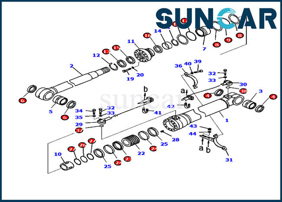 707-99-48731 Komatsu Sealing Kit PC220LC-8M0 PC220-8M0 مجموعة استبدال الأسطوانة الهيدروليكية