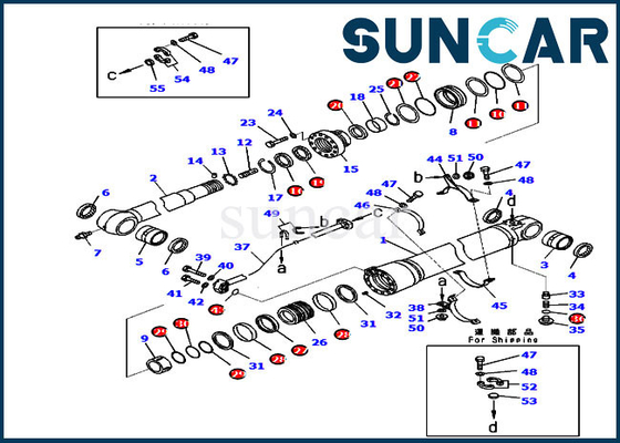 PC220-8M0 PC240LC-10707-99-59430 Komatsu Arm Cylinder Seal Kit 7079959430 طقم خدمة حفارة