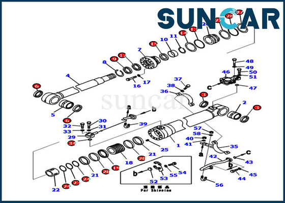 Boom Seal Kit 707-99-50680 7079950680 للآلة القياسية PC240-8K Komatsu Cylinder Repair Kits