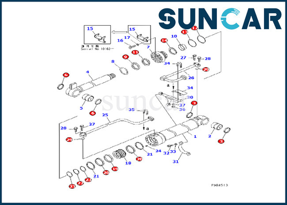 كوماتسو 707-98-46220 طقم ختم أسطوانة بوم يناسب حفارة PC228USLC-1 PC228USLC-2