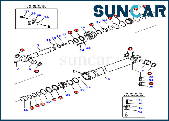 721-98-00420 Arm Service Kit Cylinder Seal Kit PC290LC-11 PC290LC-8 كوماتسو الداخلية