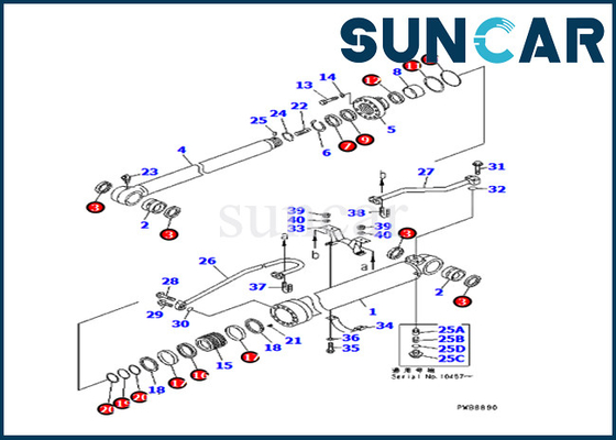 707-99-57280 7079957280 أداة إصلاح أسطوانة الذراع لجهاز حفر كوماتسو PC228UU-1