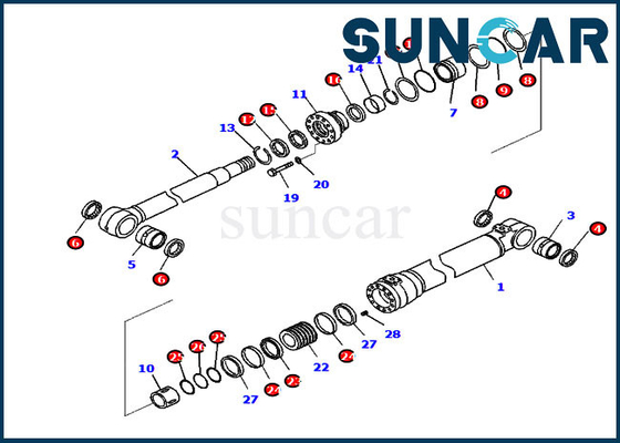 721-98-00400 طقم إصلاح ختم الاسطوانة لمعدات طراز PC290LC-11 PC290NLC-11 كوماتسو