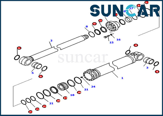 Komatsu 721-98-02320 Boom Cylinder Service Kit For PC228USLC-11 PC228USLC-11