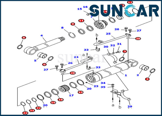 707-99-46140 7079946140 PC228USLC-3 Boom Cylinder Seal Kit For KomatsuExcavator إصدار خارجي