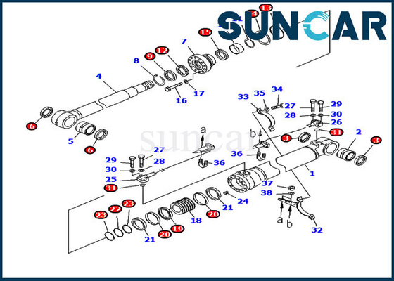 707-99-50780 7079950780 طقم إصلاح ختم الاسطوانة يناسب PC228US-8 PC228USLC-8 موديل حفارة