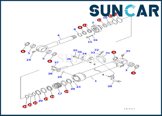 707-99-47580 مجموعة ختم أسطوانة الجرافة لـ Komatsu 7079947580 PC228US-3 PC400-7 المعدات الثقيلة