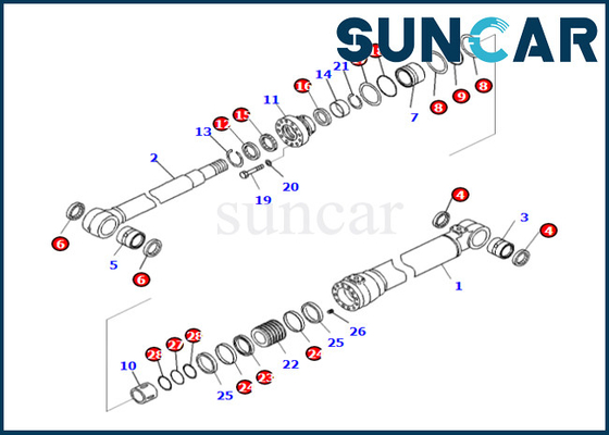 707-99-50580 7079950580 طقم إصلاح أسطوانة بوم كوماتسو يناسب PC240LC-10 PC240LL-10 PC240NLC-11