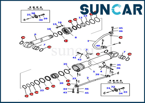 كوماتسو 721-98-04330 طقم ختم بوم ل 7219804330 PC290LCI-11 طقم إصلاح أسطوانة هيدروليكية
