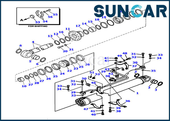 707-99-59650 سجل لودر بوم إصلاح ختم عدة أسطوانة هيدروليكية ل PC220LL-8 PC290LL-11 كوماتسو