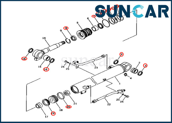 PC25R-1 PC28UD-2 PC28UG-2 7079924201707-99-24201 طقم استبدال أسطوانة ذراع الرافعة عالية الجودة كوماتسو