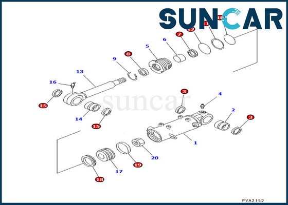 كوماتسو 707-98-24570 7079824570 طقم ختم أسطوانة الشفرة يناسب PC25-1 PC25R-1 PC30-7